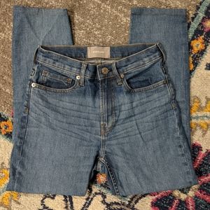 Everlane Womens Jeans Straight Crop Medium Wash